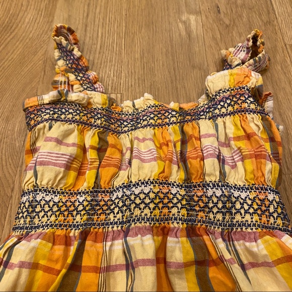 Top shop flare yellow plaid tank blouse - Picture 8 of 9